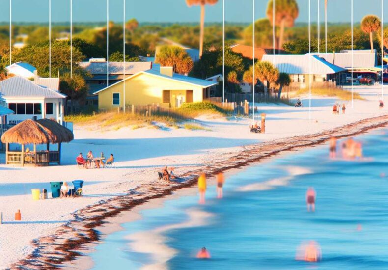 Quiet white-sand beach in a hidden Florida coastal town
